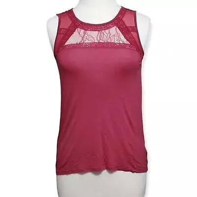 H&M Top Size XS Extra Small Red Lace Tank Blouse Sleeveless 106 • $1.99