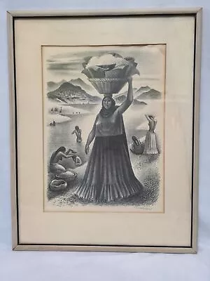 Original Signed Lithograph By Miguel Covarrubias Titled  Tehuantepec River  COA • $495