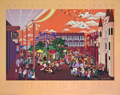 S/O Melanie Taylor Kent Art Portraits In The Park New Orleans Print Signed! UF • $25