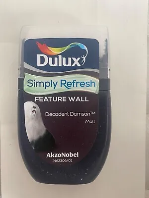 Dulux Simply Refresh-Feature Wall Decadent Damson Shade Matt Paint Tester Pot • £4.99