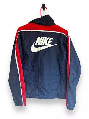 VTG 80s Nike Blue Tag Packable Windbreaker Jacket Vtg 1/4 Zip Pullover Retro • $50.44