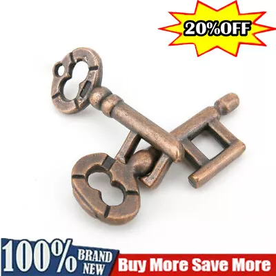 Vintage Classic Key Lock Puzzle Metal Brain Teaser IQ Test Toys For Adults KidUS • $1.32