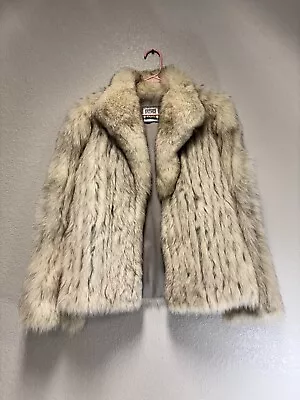 Vintage SAGA FOX Cream Fur Winter Coat Rabbit? • $180