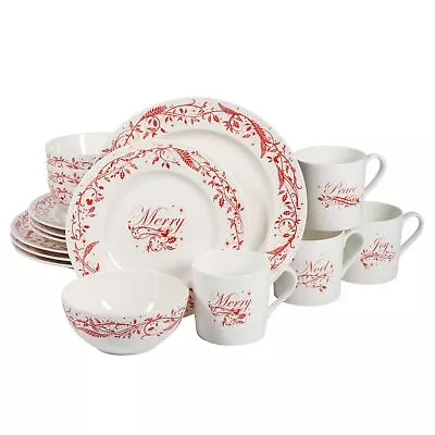 Martha Stewart Christmas Holiday Plates 16-Piece Porcelain Chip And Scratch R... • $65.25
