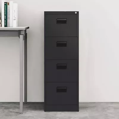 Heavy Duty Tall 4 Drawer Metal Filing Cabinet Lockable Office Storage Cupboard • £139.99