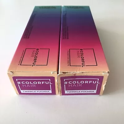 LOreal Professional Colorful Hair Semi Permanent Colour 90ml Twinkle Fuchsia X2 • £9.99