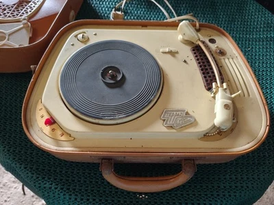 Tourne-disque Teppaz Oscar Vintage – Marron, état Fonctionnel