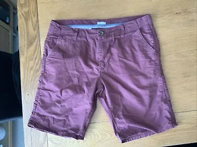 £6 • Buy Mens Bellfield Chino Shorts Size 32 Dark Red