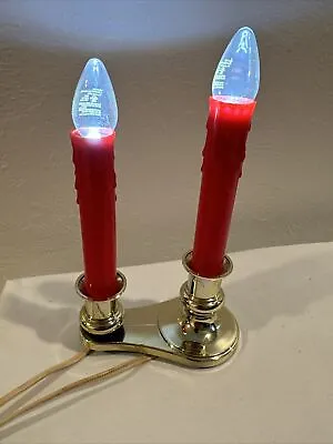 Double Electric Vtg Candle Sticks Christmas Candelabra Lights MCM Tested/works • $14