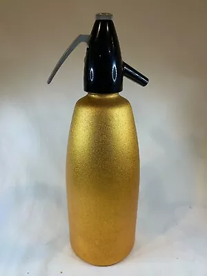 Vintage Seltzer Bar Bottles Hungarian Aluminum Gold Mid Century Sparkles 3074 • $34.99