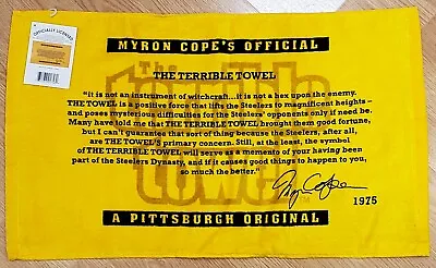 MYRON COPE'S Pittsburgh Steelers COPE'S QUOTE Terrible Towel NEW 2019 NWT  • $16