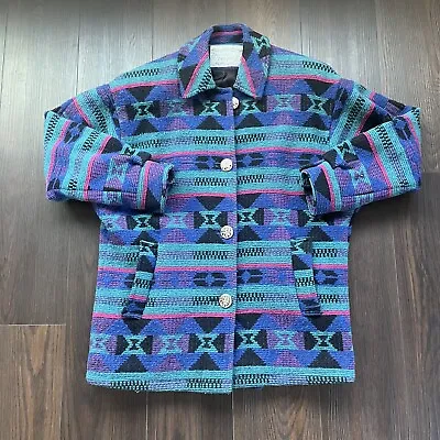 Vintage Aztec Navajo Patterned Wool Jacket Women’s Size 8 Cosécha Designs • £33.76