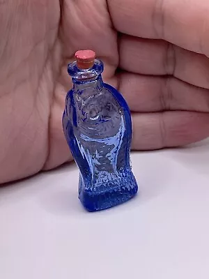 Vintage Rare Miniature Wheaton Glass Blue Fisch's Bitters Figural Tiny Bottle • $20