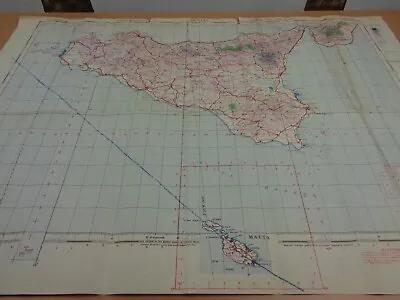 WW2 RAF Map  SICILIA  (SICILY) PALERMO MESSINA CATANIA SIRACUSA AUGUSTA Etc • £49.99