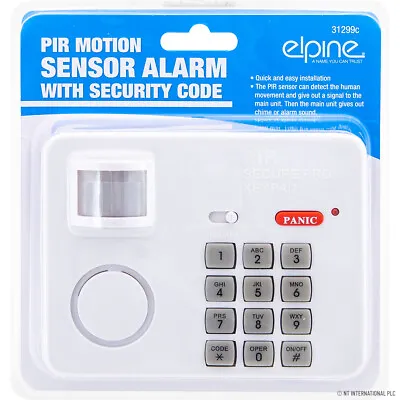 New Wireless Motion Sensor Alarm Pir Security Keypad Home Garage Shed Caravan • £5.99