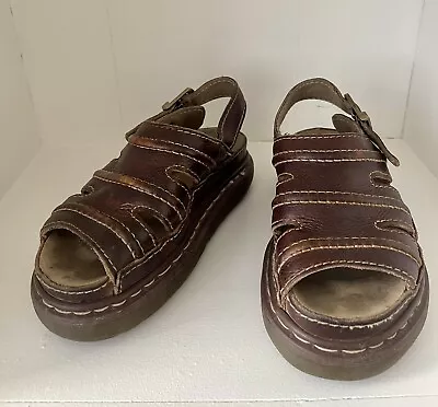 Vintage Dr. Martens Brown Leather Fisherman Sandals Size 7US/6UK Made England • $70