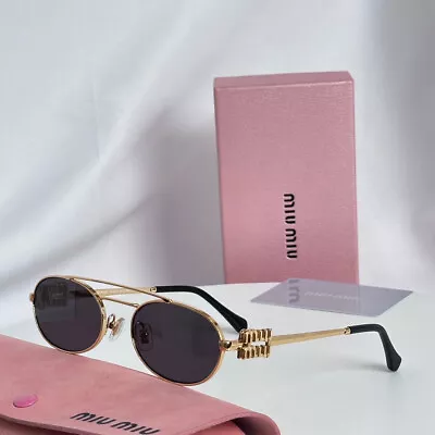 Miu Miu Sunglasses SMU54ZS Gold Women Logo Eyewear W/ Box • $239