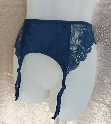 1990s Vintage Victoria's Secret LACY BLUE GARTER BELT - MED • $17.99