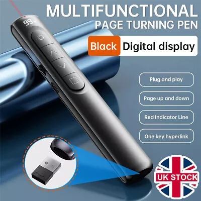 For PC Power Point Presentation Remote Wireless Presenter Laser Pointer Clicker • £8.77