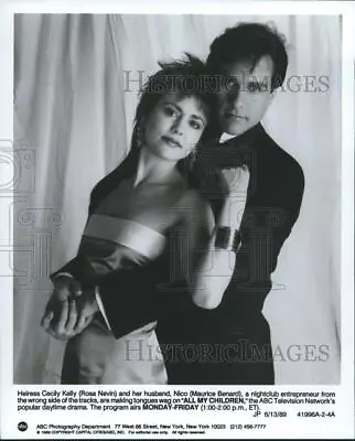 1989 Press Photo Rosa Nevin & Maurice Benard In  All My Children  On ABC • $19.99