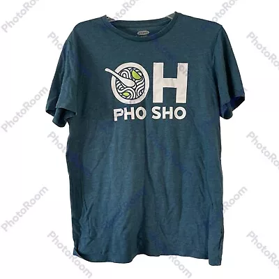 Old Navy Men T-Shirt Medium M Blue Oh Pho Sho Vietnamese Noddle Graphic Tee • $10.97