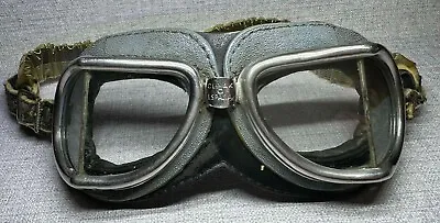 Vintage Old Used Climax Triplex Motorcycle Racing Goggles Spain Flying Hot Rod • $95