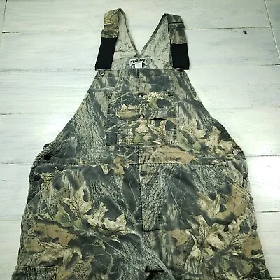 JERZEES Outdoors Mens Mossy Oak Camo Overalls Size 40 Camouflage Hunting Bibs • $23.99