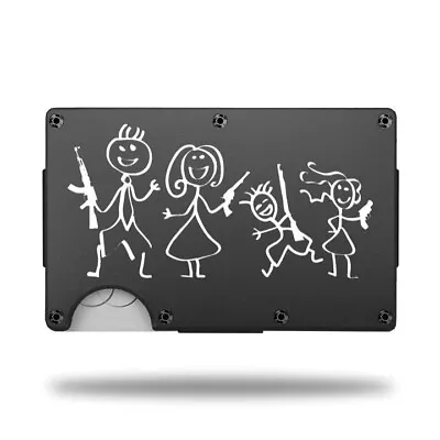 Custom Laser Engraved Wallet - GUN STICK FAMILY - GREAT GIFT WALLET • $22