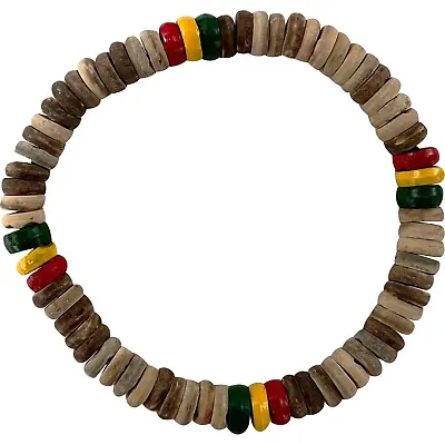 Wooden Bead Bracelet Wristband Bangle Mens Womens Handmade Wood Rasta Jewellery • £3.99