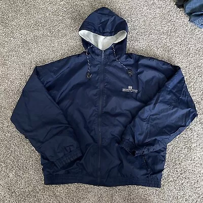 Vintage Navy Georgetown Hoyas Fleece Lined Windbreaker Jacket Size 2XL • $39.99