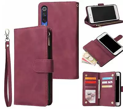 Xiaomi Mi9 Se Suede Wallet Case Multifunction 6 Cards & Zipper • $13.90