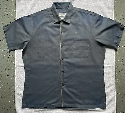 Vintage Andrade Resort Shops Honolulu Dacron Polyester Pearl/Blue Men’s Shirt L • $25