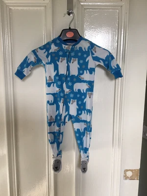 £0.99 • Buy Carters Fleece Sleep Suit, Size 12 Months With Polar Bear Design
