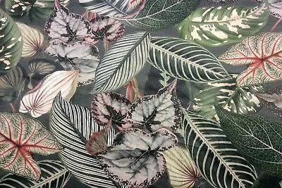 £1.40 • Buy BOTANICAL LEAVES Pattern Upholstery / Furnishing  Velvet Material Fabric Leaf