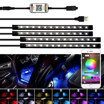 RGB LED Music Interior Decor Atmosphere Wire Strip Light Lamp APP Control AUXITO • $15.99