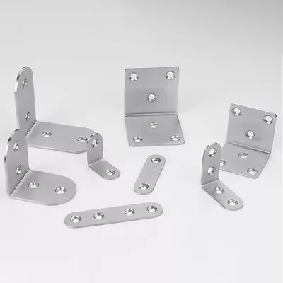 10Pcs Corner Brackets Angle Bracket Corner Brace Joint L Shape Stainless Steel • $4.72