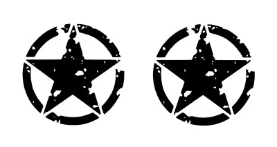 Distressed Military Star Vinyl Decal Pair Fits Jeep Wrangler Gladiator Rubicon • $11.95