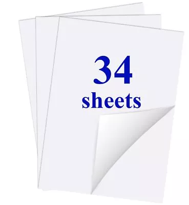 Printer PaperSticker Paper 34 Sheets Printable White Matte Label Compatib... • $8.76