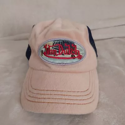 Von Dutch Originals Navy Beige Truckers Cap Hat Plush Vintage • $60