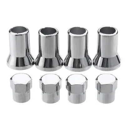 4x Silver Chrome Valve Stem Caps Covers Sleeve Chromies Car/Truck/Bicycle TR413 • $1.99