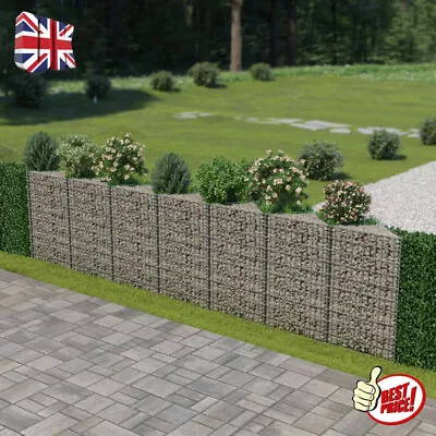 Gabion Stone Basket Cages Retaining Wall Heavy Duty Wire Fence • £26.99