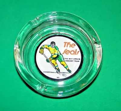 Vintage California Oakland Golden Seals Large Glass Ashtray 6  Great Condition • $129.99