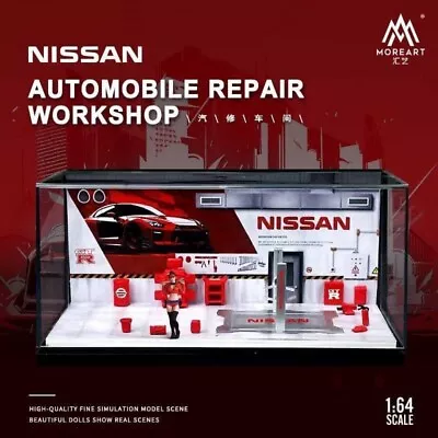 MoreArt 1:64 Scale Nissan Auto Repair Workshop Diorama Replica Workshop • $49