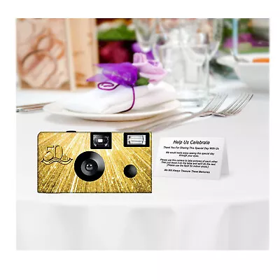 5 Celebrating 50th Anniversary Single Use Disposable Cameras-anniversary F51202 • $83.45
