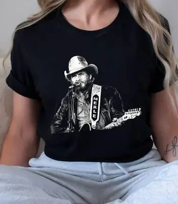 Merle Haggard Guitar Music Country Black T-shirt F74050 • $18.99