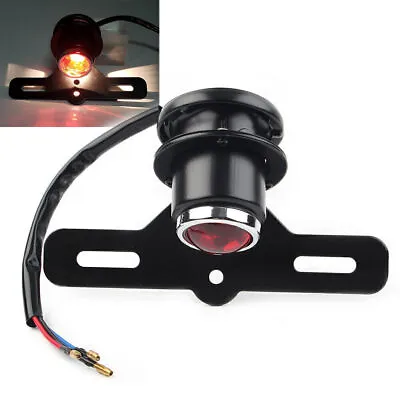 Round Retro Motorcycle Brake Tail Light  Lamp For Bobber Chopper Cafe Racer • $20.23