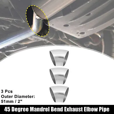 3pcs OD 2 Inch 45 Degree Bend Exhaust Elbow Tube Pipe Arc Length 67mm For Car • $12.99