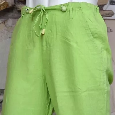 Men's Beach Linen Pants - Destination Wedding Draw String For Groom - Lime Green • $75.99