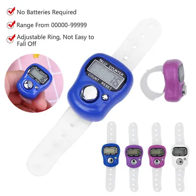 1/2/3/4x Digital LCD Electronic Golf Finger Hand Ring Knitting Row Tally Counter • £2.21