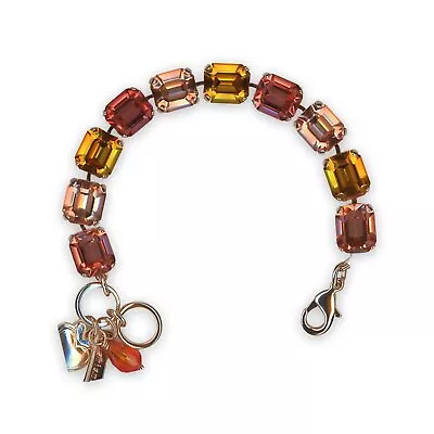 Bracelet By Mariana Saffron Coll. Lovely Padparadscha Rose Peach & Topaz Sw... • $154